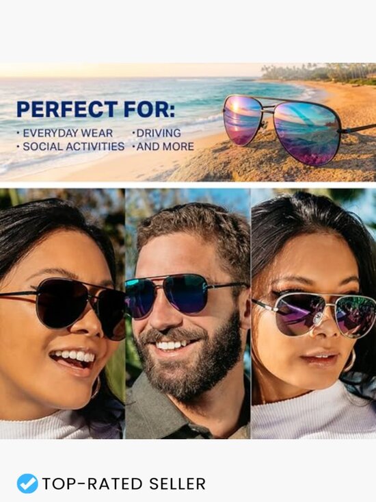 Modern Aviator Sunglasses Polarized Metal Frames UV Protection Classic Style main image 7